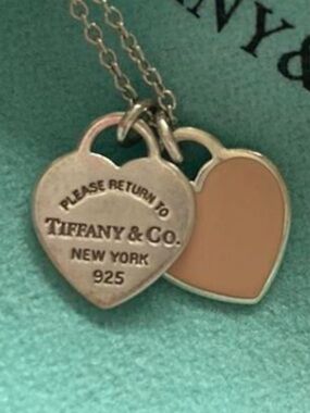 Tiffany & Co. Silver Necklace with Pink Heart Charm